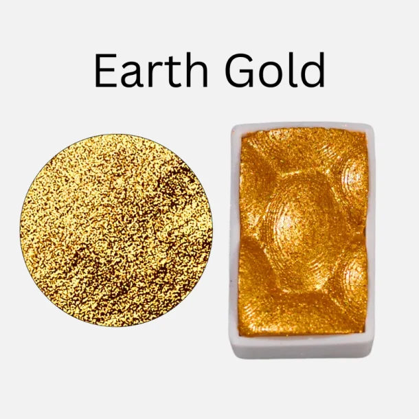 Skrim Earth Gold � Skinnende/Glimmer Akvarelfarve (Helpan)