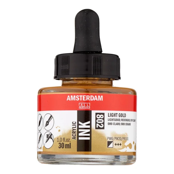 Amsterdam Ink 30ml - 802 Light Gold