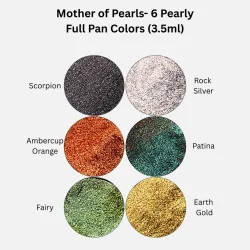 Skrim Mother of Pearls  Skinnende Akvarelst med 6 helpans farver, (Metallic &amp; Perlemor)