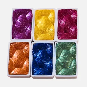 Skrim The Jewels � Shimmer/glimmer Akvarelfarver (S�t med 6 stk Helpans)