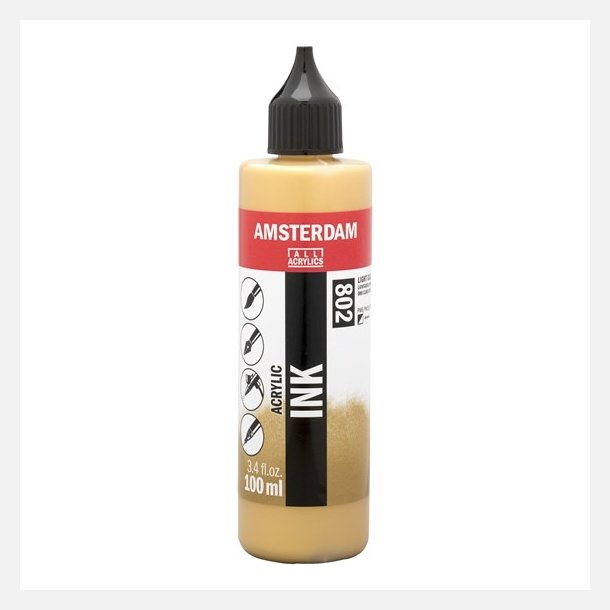 Amsterdam Ink 100ml - 802 Light Gold