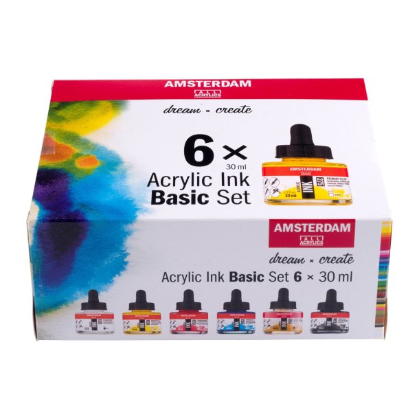 Amsterdam Ink Basic St 6x30ml m/pipette