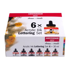 Amsterdam Ink Lettering St 6x30ml m/pipette
