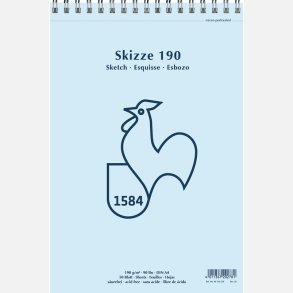 Hahnemhle Sketchpad 190g A4 - m/spiralryg