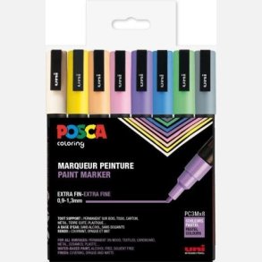 Posca st 3M - Pastel farver - 8 stk