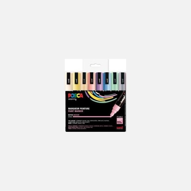 Posca st 5M - Pastel farver - 8 stk