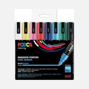 Posca st 5M - Standard farver - 8 stk